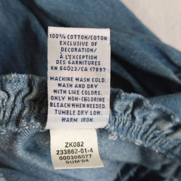 vintage old navy floral embroidered cotton denim summer dress 4T toddler girls - Picture 7 of 8